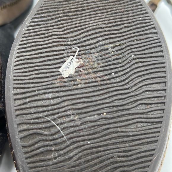 BKE SOUL BLACK GOLD TAN PEEP TOE WEDGE HEELS NEW WITH TAGS SIZE 10 - Picture 8 of 9